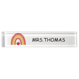 Teacher Desk Nameplate – Rainbow Design デスクネームプレート