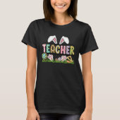 Teacher Easter Day 2023 One Hoppy Teacher Bunny Ea Tシャツ (正面)