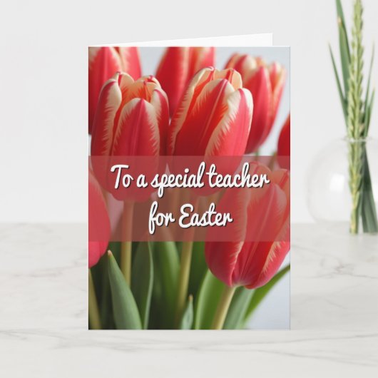 Teacher Easter Flower Card カード (正面)