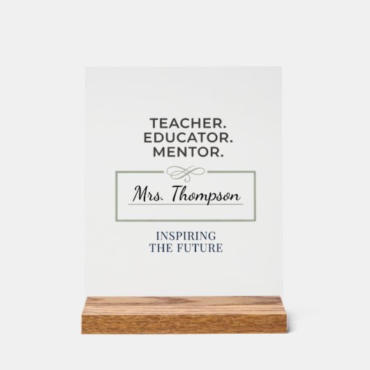 Teacher. Educator. Mentor. Custom Retirement Gift アクリルサイン (正面)