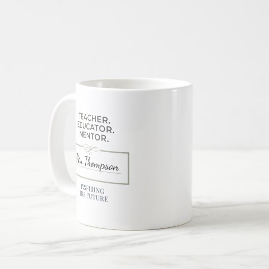 Teacher. Educator. Mentor. Custom Retirement Gift コーヒーマグカップ (正面左)