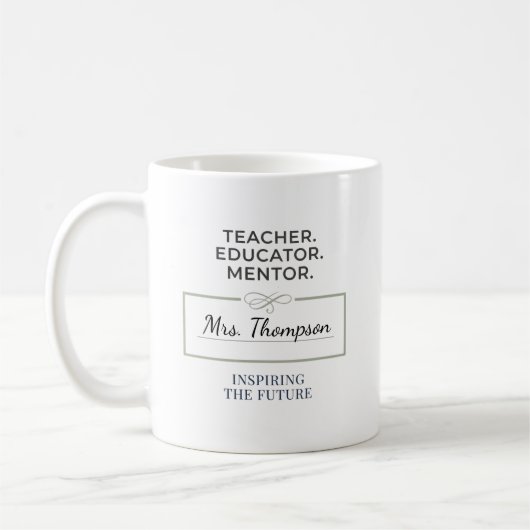 Teacher. Educator. Mentor. Custom Retirement Gift コーヒーマグカップ (左)