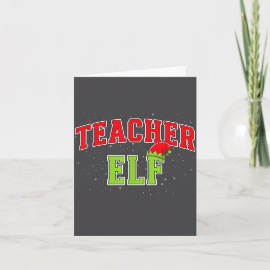 Teacher Elf Christmas Family Matching Group Xmas T カード (正面)