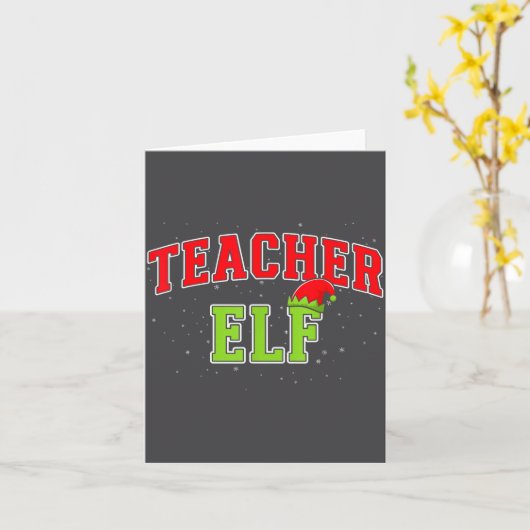 Teacher Elf Christmas Family Matching Group Xmas T カード (黄色い花)