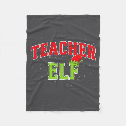 Teacher Elf Christmas Family Matching Group Xmas T フリースブランケット (正面)