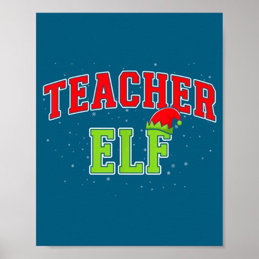 Teacher Elf Christmas Family Matching Group Xmas T ポスター (正面)