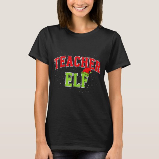 Teacher Elf Christmas Family Matching Group Xmas T Tシャツ (正面)