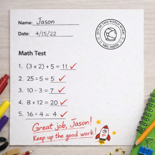 Teacher Feedback Stamp – “Out of This World Work! ラバースタンプ