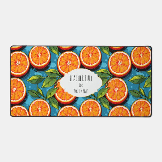 Teacher Fuel Orange – Personalized Desk Mat デスクマット (正面)