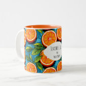 Teacher Fuel Orange – Personalized Two‑Tone Mug ツートーンマグカップ (正面左)
