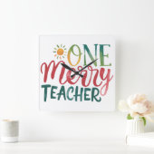 Teacher Gift | 一人の幸せな先生 スクエア壁時計 (ホーム)