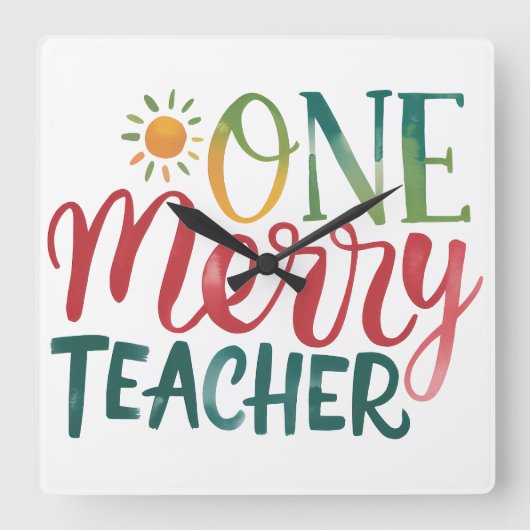 Teacher Gift | 一人の幸せな先生 スクエア壁時計 (正面)