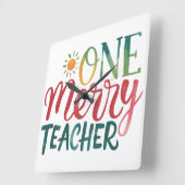 Teacher Gift | 一人の幸せな先生 スクエア壁時計 (傾斜)