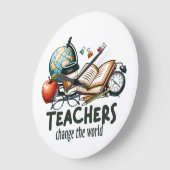 Teacher Gift | 世界を変える先生へ ラージ壁時計 (傾斜)
