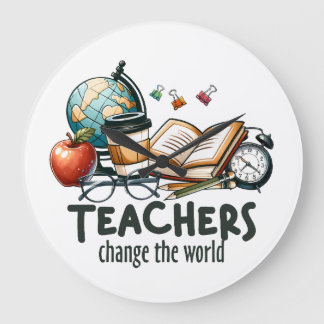 Teacher Gift | 世界を変える先生へ ラージ壁時計