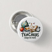 Teacher Gift | 世界を変える先生へ 缶バッジ (正面&裏面)