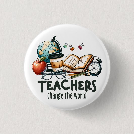 Teacher Gift | 世界を変える先生へ 缶バッジ (正面)