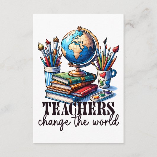 Teacher Gift | 先生は世界を変える エンクロージャーカード (正面)