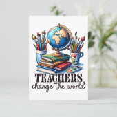 Teacher Gift | 先生は世界を変える エンクロージャーカード (スタンド正面)