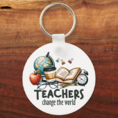 Teacher Gift | 先生は世界を変える キーホルダー (正面)
