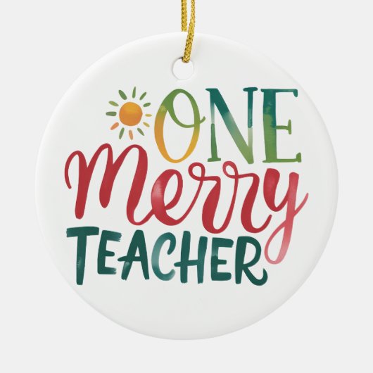 Teacher Gift | 楽しい先生 セラミックオーナメント (正面)