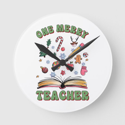 Teacher Gift | 楽しい先生 ラウンド壁時計 (正面)