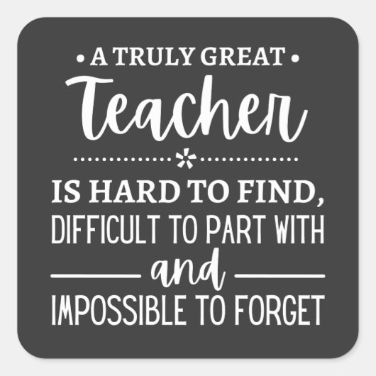 teacher Gift, A Truly Great Teacher スクエアシール (正面)