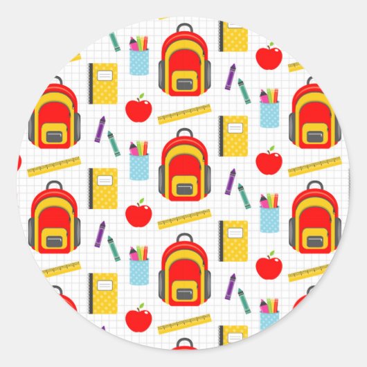 Teacher Gift | Apple Back To School ラウンドシール (正面)