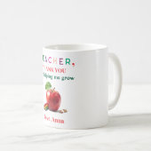 Teacher Gift – Apple Mug with Thank You Message コーヒーマグカップ (正面右)