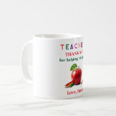 Teacher Gift – Apple Mug with Thank You Message コーヒーマグカップ (正面左)
