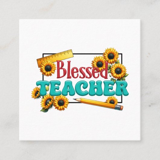 Teacher Gift | Blessed Teacher スクエア名刺 (正面)