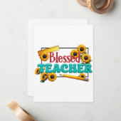 Teacher Gift | Blessed Teacher ノートカード (正面/裏面インサイチュ)