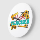 Teacher Gift | Blessed Teacher ラージ壁時計 (傾斜)