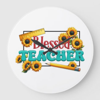 Teacher Gift | Blessed Teacher ラージ壁時計