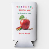 Teacher Gift – Can Cooler with Thank You Message スリム缶クーラー (正面)