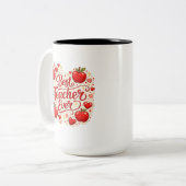 Teacher Gift Mug / Best Teacher Ever Appreciation  ツートーンマグカップ (正面左)