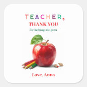 Teacher Gift - Sticker with Thank You Message スクエアシール (正面)