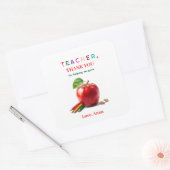 Teacher Gift - Sticker with Thank You Message スクエアシール (封筒)
