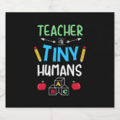 Teacher Gift Teacher Tiny Humans スパークリングワインラベル (シングルラベル)