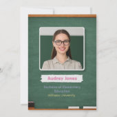 Teacher Graduation Invitation with Photo 招待状 (裏面)