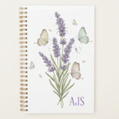 Teacher Graduation Lavender Butterfly Monogram プランナー手帳 (正面)