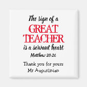 Teacher | GREAT SERVANT HEART | Personalized マグネット (正面)