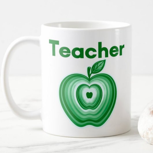 Teacher Green Apple Rings Gift コーヒーマグカップ