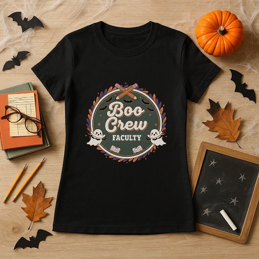 Teacher Halloween Boo Crew Faculty Staff Ghost  Tシャツ