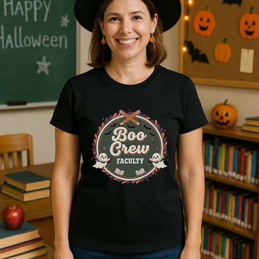 Teacher Halloween Boo Crew Faculty Staff Ghost  Tシャツ