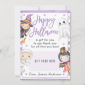 Teacher Happy Halloween Coffee Gift Card holder 招待状 (正面)