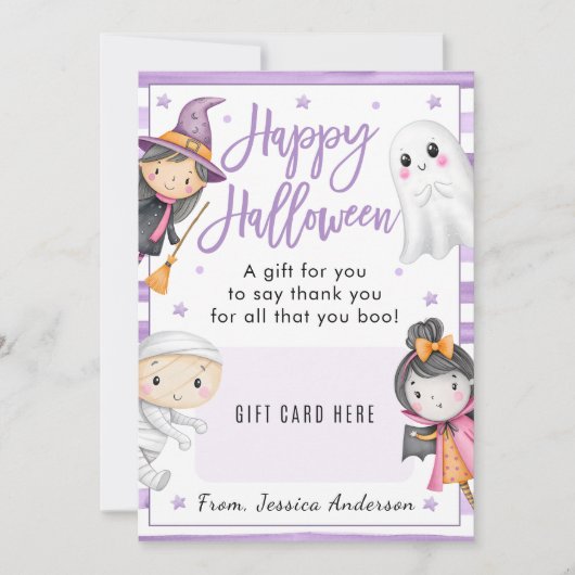 Teacher Happy Halloween Coffee Gift Card holder 招待状 (正面)