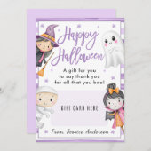 Teacher Happy Halloween Coffee Gift Card holder 招待状 (正面/裏面)