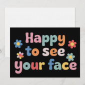 Teacher Happy to See Your Face Back To School 招待状 (正面/裏面)