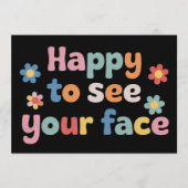 Teacher Happy to See Your Face Back To School 招待状 (正面)